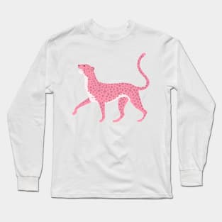 Pink Leopard Drawing Long Sleeve T-Shirt